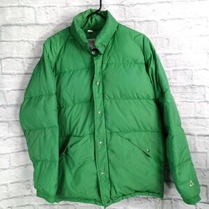 Vintage Gerry Jacket Mens Medium Green Down Puffer Made In USA Ski Coat Outdoor